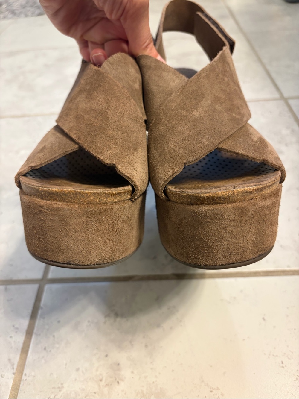 Pedro Garcia | Comfort Brown Suede Velcro Wedge Heel Sandals | Sz 9 (EU 39.5) - Picture 4 of 7